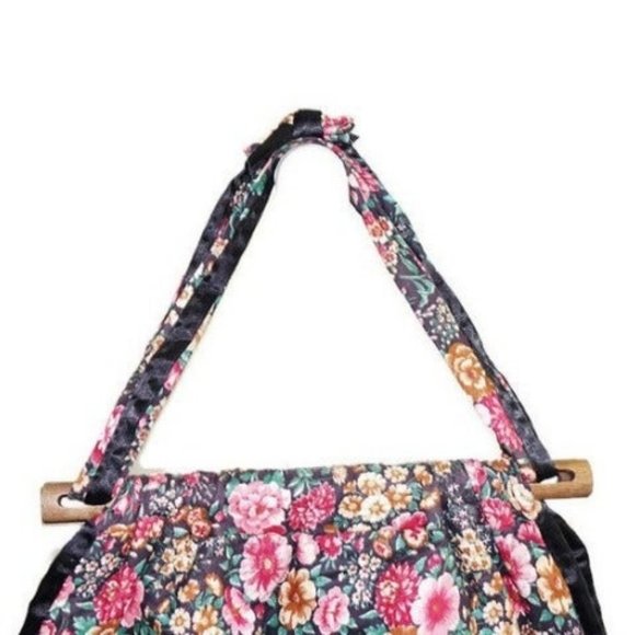 Vintage Tote Shoulder Bag Purse Floral Boho Hippie - Picture 5 of 5